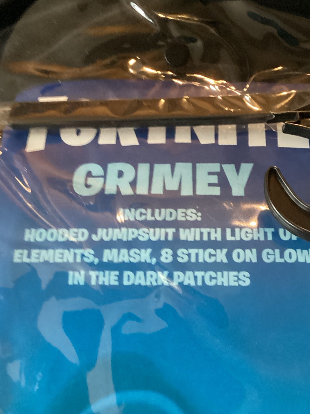 💀 Spirit Fortnite Grimey Black Costume with Aqua Glow Accents - Picture 4 of 14